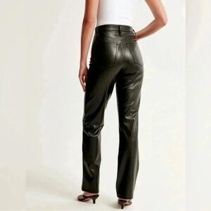 Abercrombie & Fitch Black Faux Leather High Rise Pants